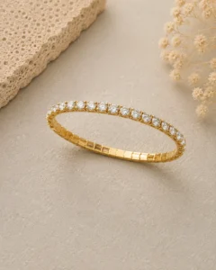 Toptan Su Yolu Bileklik – Gold, Zirkon Taşlı Model ürünü