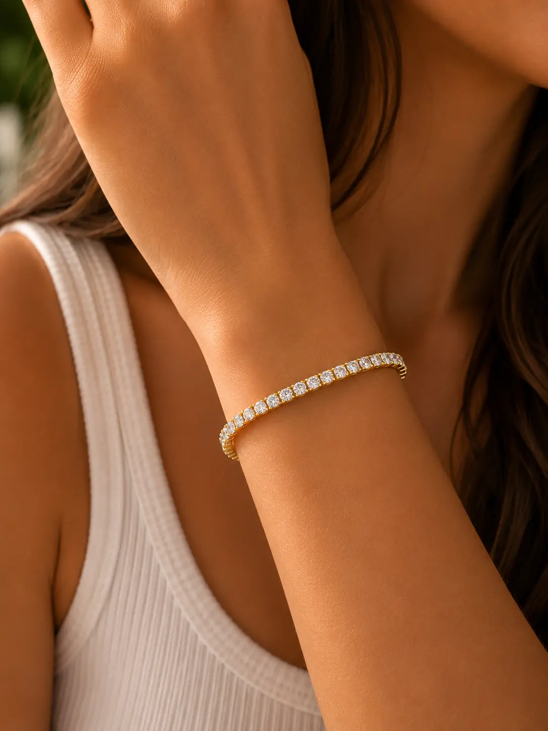 Toptan Su Yolu Bileklik – Gold, Zirkon Taşlı Model ürünü – fotoğraf 2